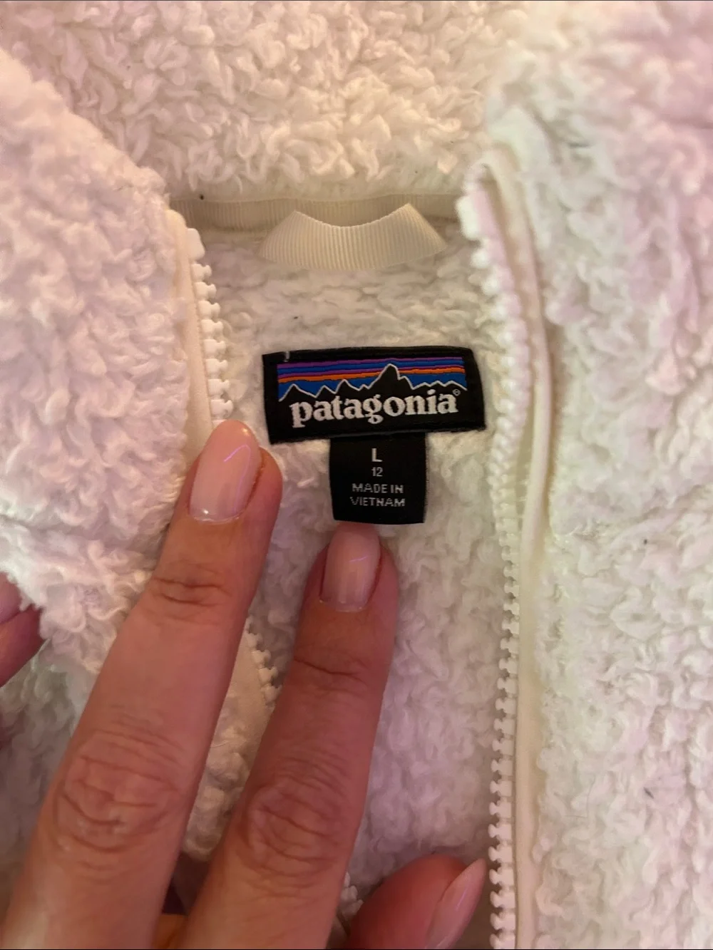 Patagonia Girls Cream Sherpa Half-Zip Pullover